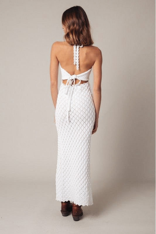 Helio Crochet Maxi Dress Medium / White Helio Crochet Maxi Dress Medium / White
