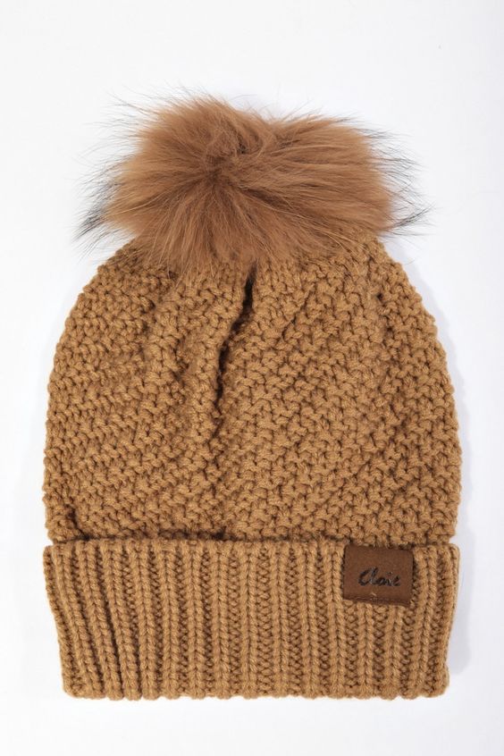 Cozy Up Knit Beanie with Removable Pom Pom - ELISON RD display picture 3