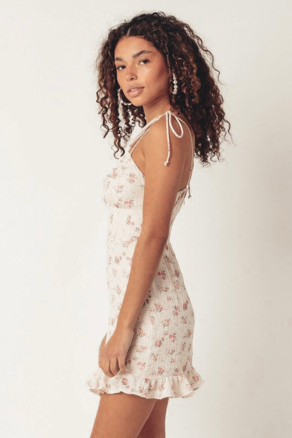 Sweet Pea Mini Dress Medium / Pink + Ivory