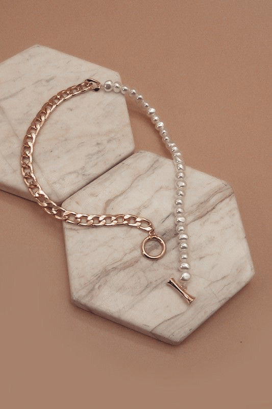 Pearl + Chain Necklace
