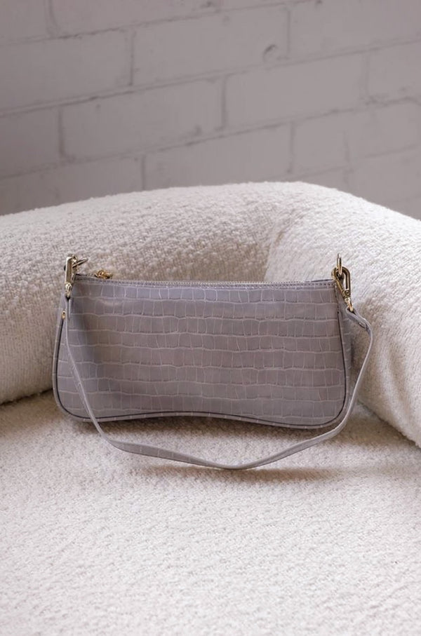 Riana Shoulder Bag (Gray Croc) by Billini