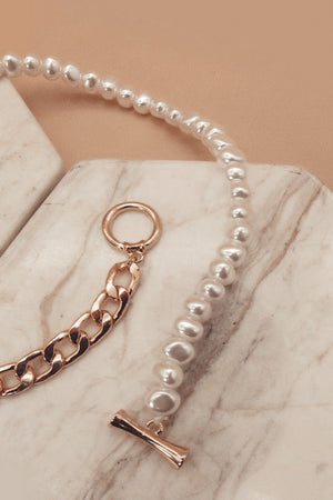 Pearl + Chain Necklace