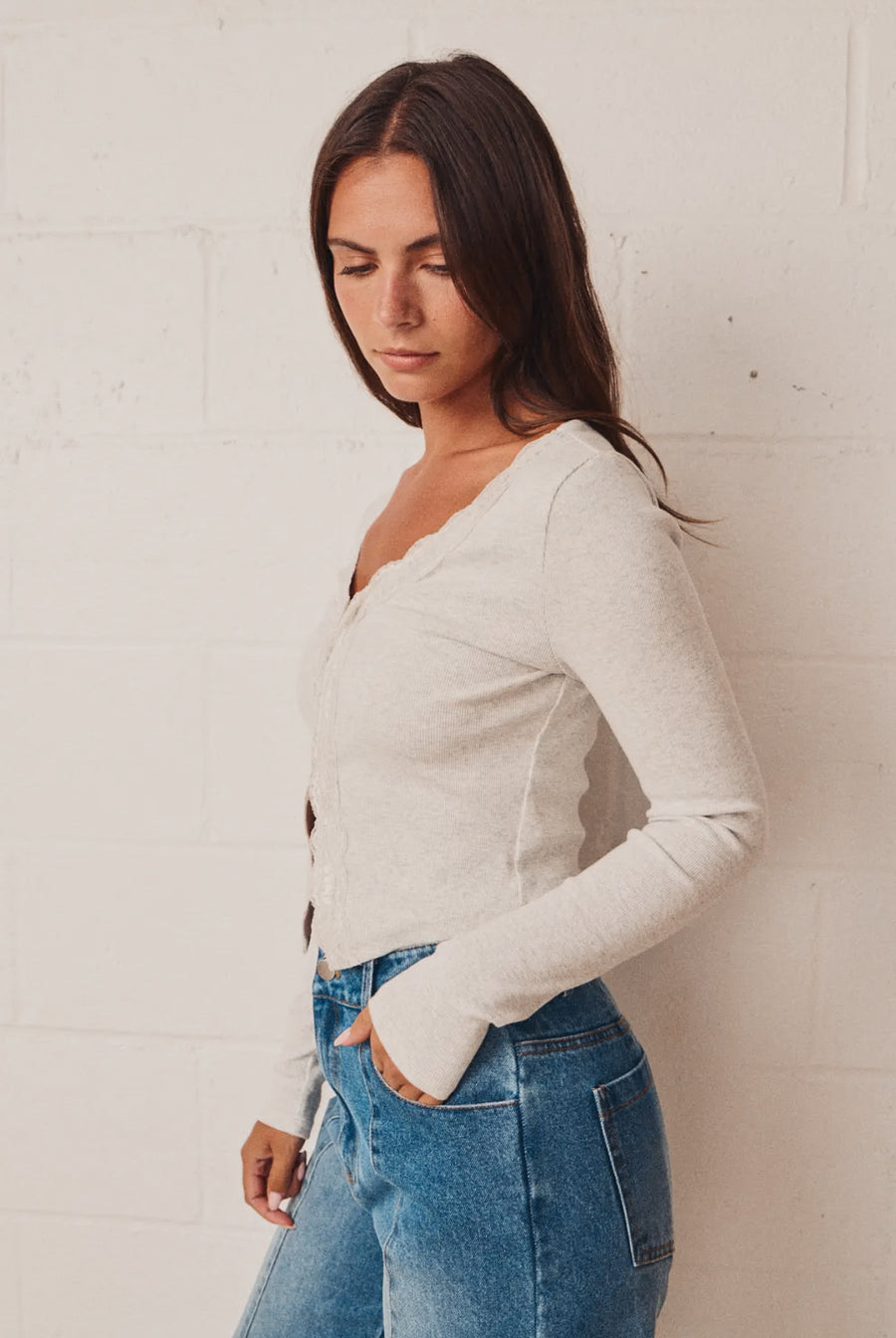 Klarissa Lace Trimmed Cardigan