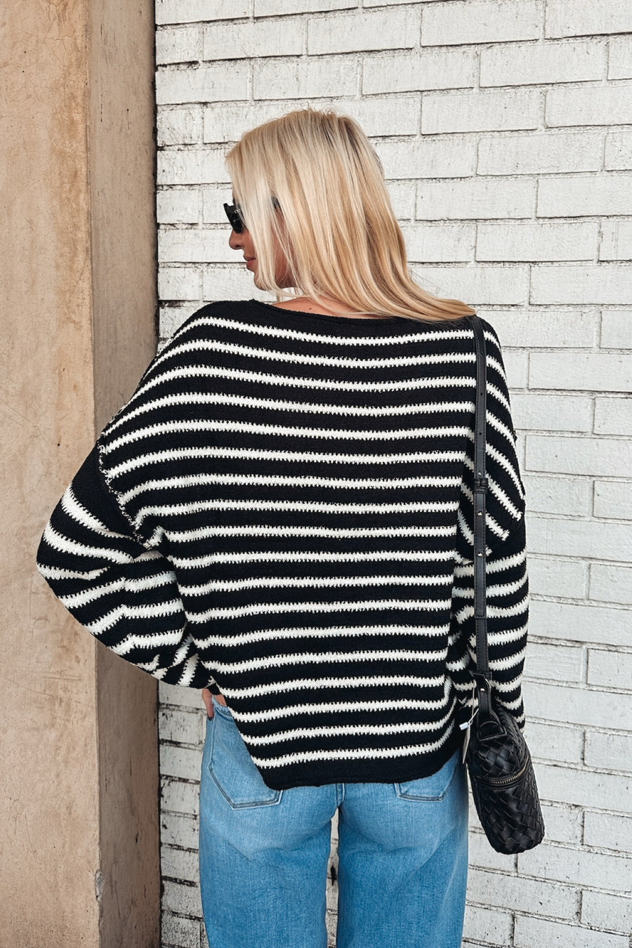 Black + Cream Mason Striped Sweater
