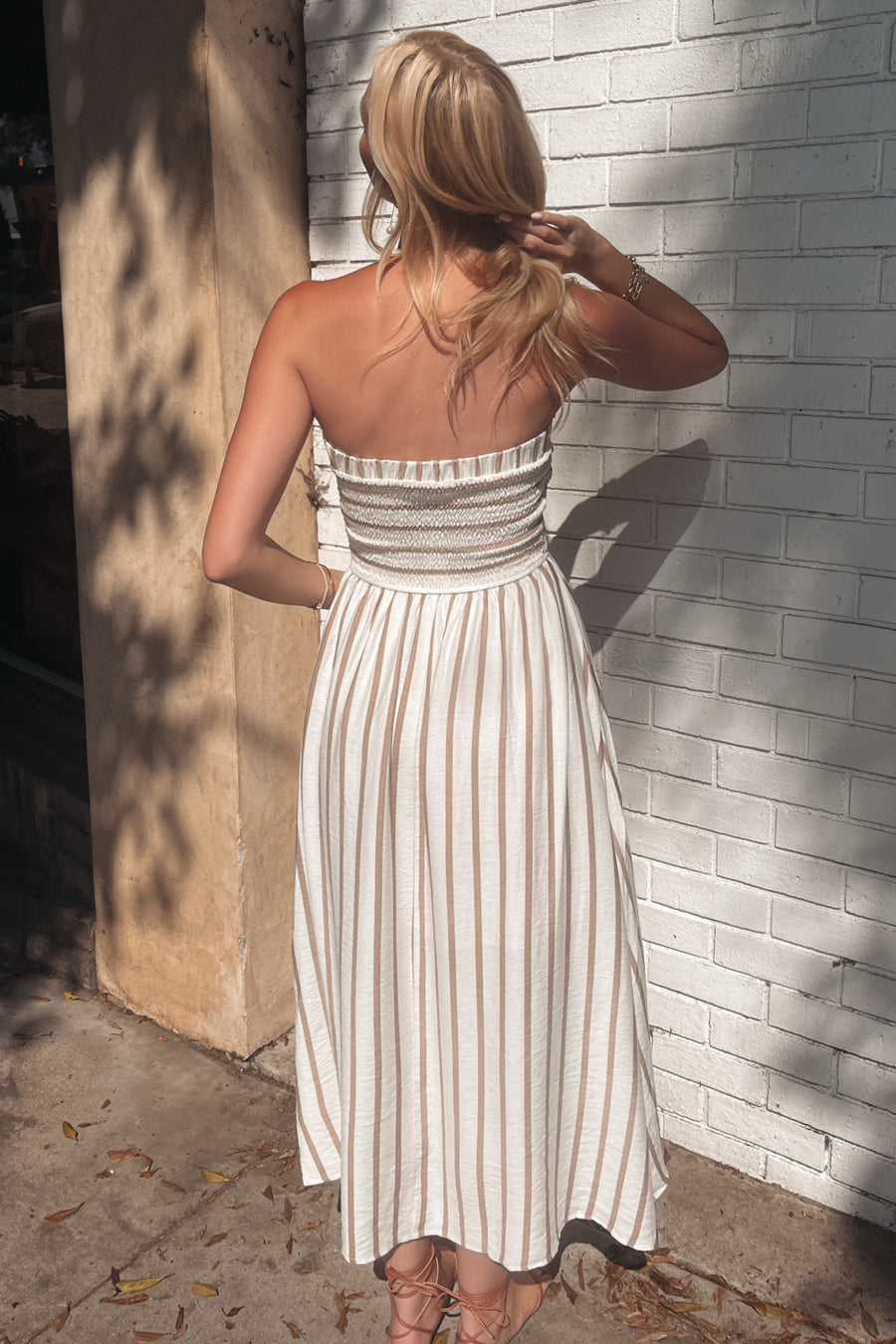 Kerlena Striped Midi Dress