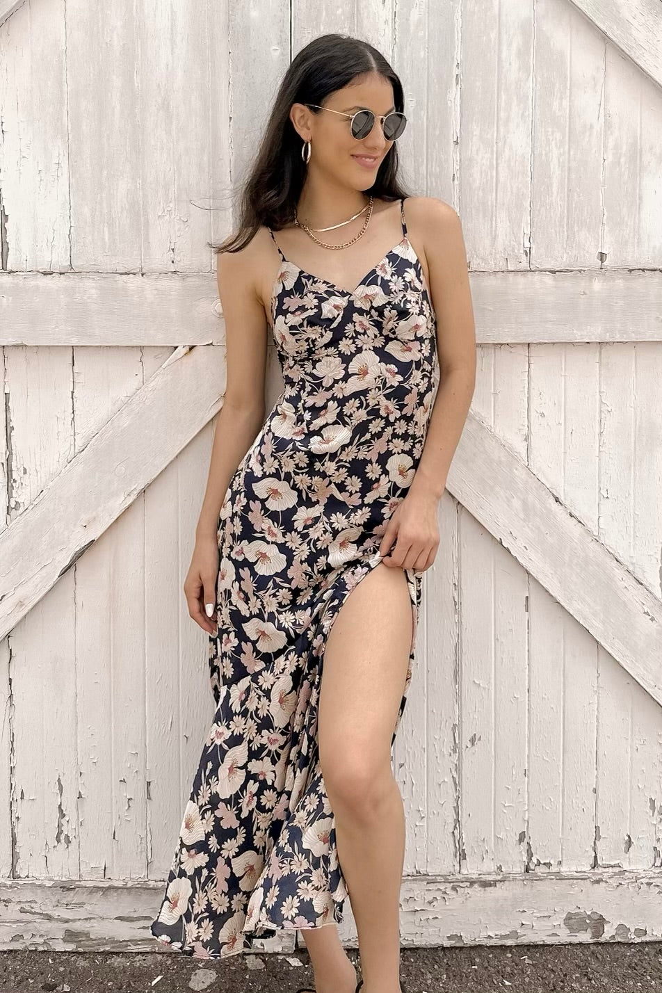 ワンピース rSunflower-Printed Midi Dress Sunflower-Printed Midi Dress（ワンピース）｜Her lip to（ハー