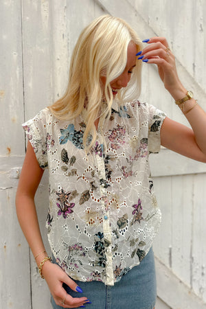 Nelle Button Up Top