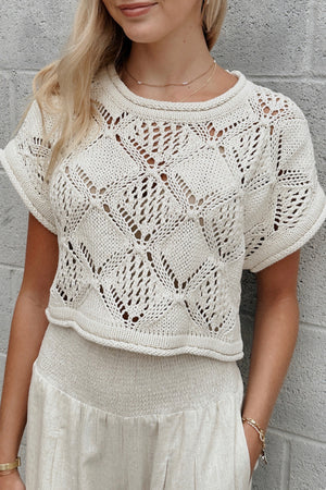 Palmer Crochet Short Sleeve Sweater
