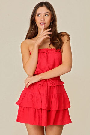 Red Mina Tube Mini Dress