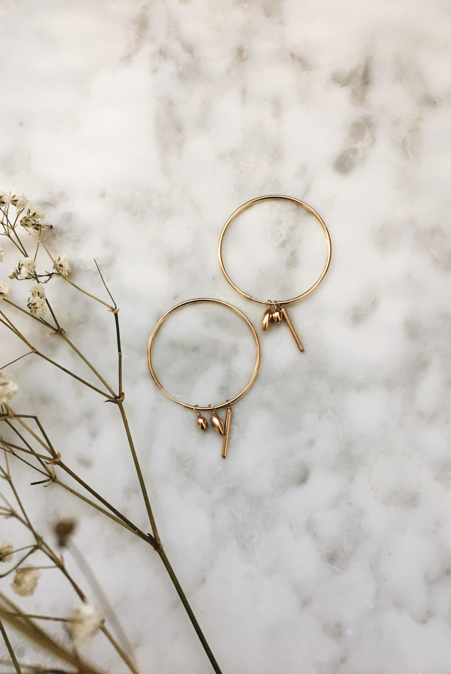 Gold Medley Hoops by Marida Jewelry