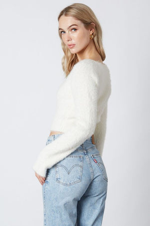 Fuzzy White Sweater