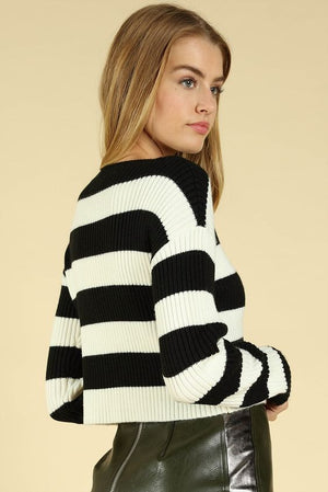 Out of Line Striped Ribbed Sweater