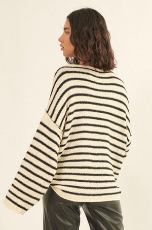 Cream + Black Mason Striped Sweater