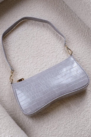 Riana Shoulder Bag (Gray Croc) by Billini