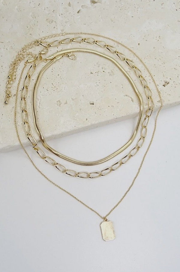 3 Piece Gold Petra Necklaces Bundle